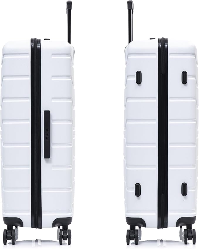 InUSA TREND Luggage with Spinner Wheels | Durable lightweight Hardside Suitcase, Travel Bag with Handle and Trolley | 32-inch Extra-Large Checked luggage | White