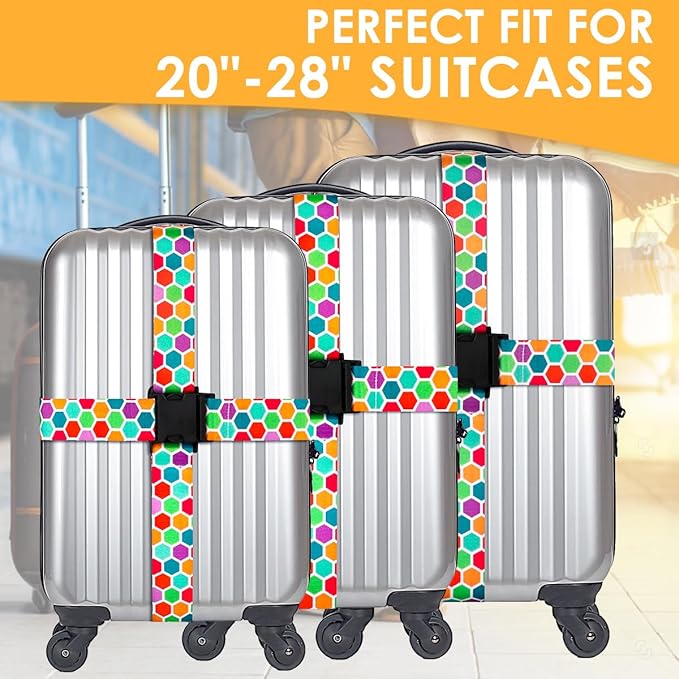 Adjustable Travel Luggage Strap Suitcase Belt Travel Bag Accessories 1.96 in W x 6.23 ft L