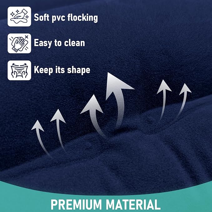 Inflatable Travel Pillow for Airplanes, Airplane Pillow for Long Flight Comfortably Supports, Used for Planes, Trains, Cars, Includes Storage Bag, Eye Mask & Earplugs (Blue)