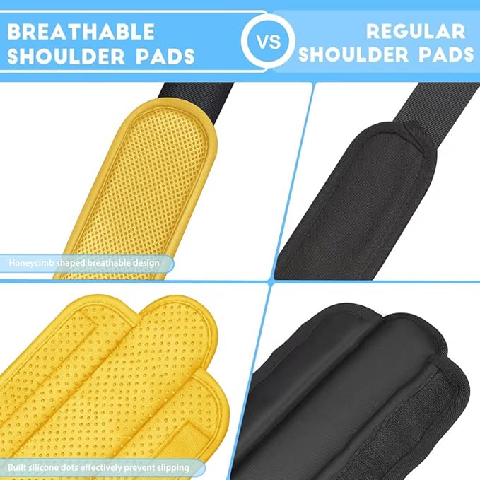 ZINZ 2-Pack Universal Shoulder Pad with Ultra thick Cushion for Bag Luggage Bag Crossbody, Plus Long & Anti-Slip & Breathable,Yellow-2Pack