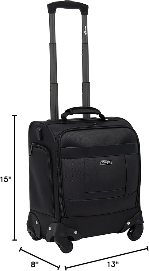 Wrangler 17" Underseat Spinner Carry-On Luggage, Charcoal