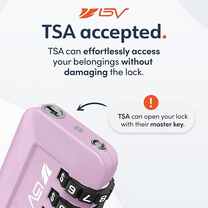 TSA Accepted Luggage Travel Lock, Set-Your-Own Combination Lock for School Gym Locker, Luggage Suitcase Baggage Locks, Filing Cabinets, Toolbox, Case (Purple, 2 Pack)
