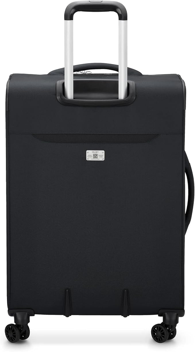 DELSEY PARIS Sky Max 2.0 Softside Expandable Luggage with Spinner Wheels, Black, 2-Piece Set (21/24)