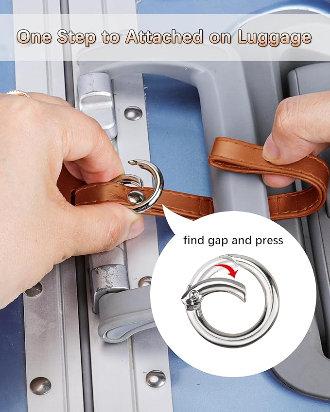Teskyer Luggage Tags, 3 Pack Premium PU Leather Luggage Tags Privacy Protection Travel Bag Labels Suitcase Tags