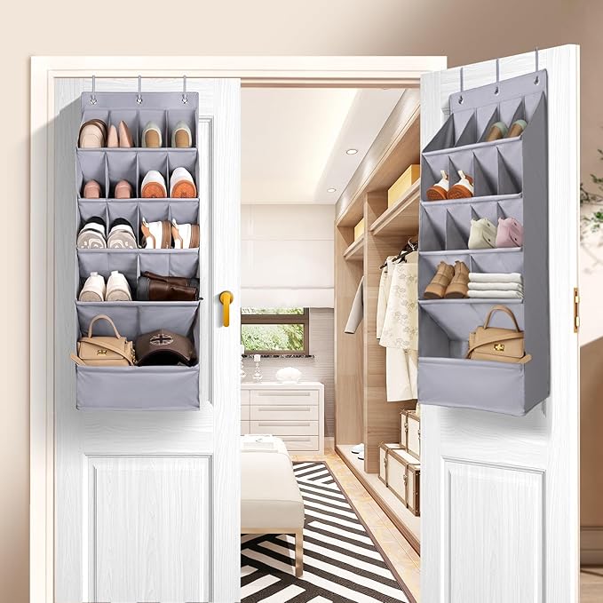 Over-the-Door-Shoe-Organizers, Hanging Organizers with Large Pocket Shoes Holder and Storage, Hanging Shoe Rack for Closet, Shoe Organizer for Closet, Zapateras Organizer para Closet for Boot, Sneaker