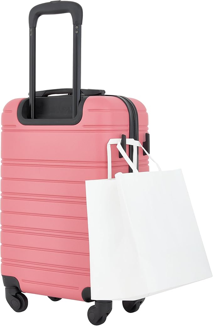 kensie 22" Peonies Hardside Carry-On Luggage with ID Tag, Flowering Ginger