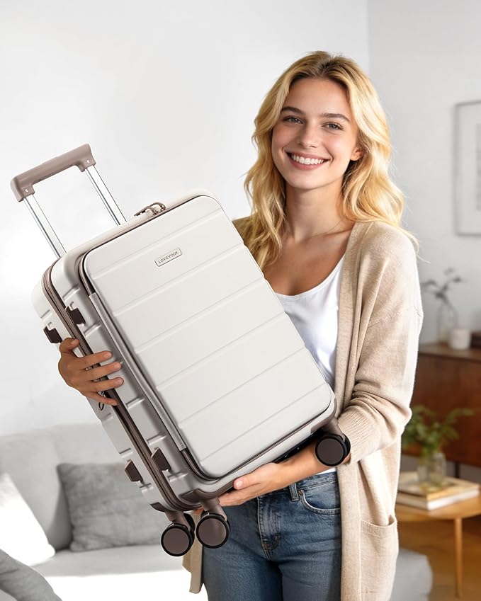 LOVEVOOK Carry On Luggage 22x14x9 Airline Approved with Spinner Wheels, 20 Inch Small Carry On Suitcase with TSA Lock, Expandable Hard Shell Suitcases for Men Women