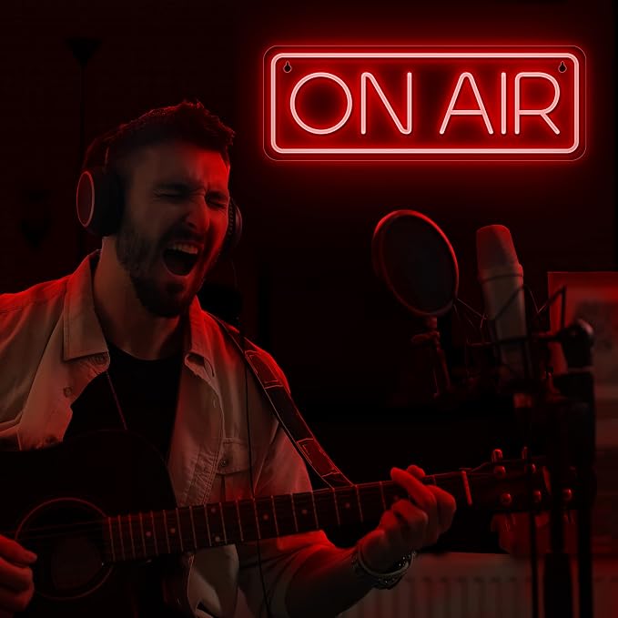 Lumoonosity On Air Neon Sign - Live Streaming/Recording Light Sign for Twitch, Tiktok, Youtube Streamers/Gamers - Red Cool On Air Led Light for Studio, Bedroom, Game Room Decor