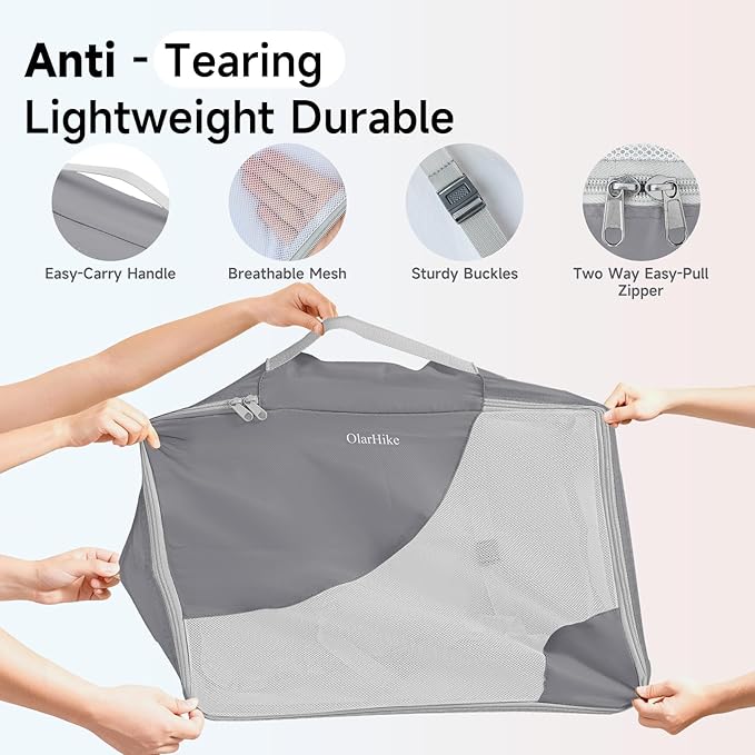 11 Set / 9 Set Packing Cubes for Travel,Gifts for Women Mom Kids,TSA Approved Bags for Makeup, Cosmetic, Toiletry, Organizers for Suitcase Carry On, Cruise Essentials Airplane Accessories, Grey