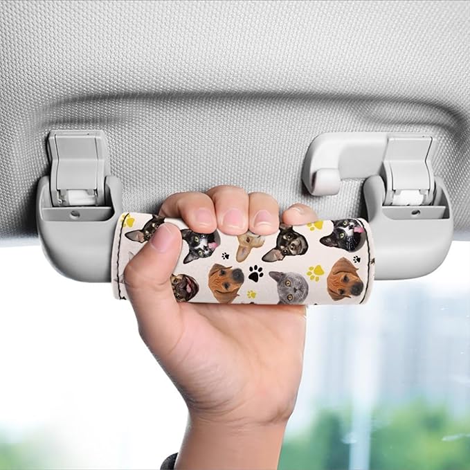 BIGCARJOB Set of 2 Pcs Luggage Handle Wraps with Cute Puppy Print Suitcase Handle Sleeve Cover Identifier Travel Bag Wraps Washable Trolley Case Grip Cover Set Travel Accessories