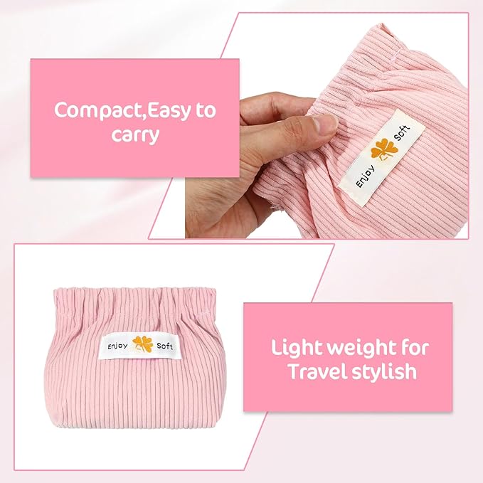 JIEYAO 6Pcs Corduroy Makeup Bags, Elastic Hair Tie Organizer Multicolor Storage Bag Daily Travel Organizer Bag Travel Makeup Pouch Portable Cosmetic Accessories Storage Multipurpose Pouches for Women