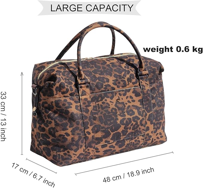 ESVAN Travel Tote Duffel Gym Bag,Weekender Overnight Carry-on Tote Crossbody Bag with Wet Pocket and Trolley Sleeve Upgraded