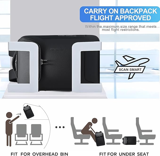 BANGE Men's Laptop Backpack for 17.3Inch Notebook,Waterproof Fashion Travel Backpacks,High Tech Backpack with Water Bottle, Work Business Backpacks for Men and Women