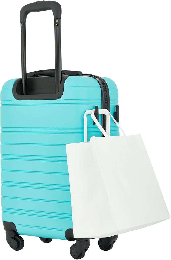 kensie 22" Peonies Hardside Carry-On Luggage with ID Tag, Pool Blue