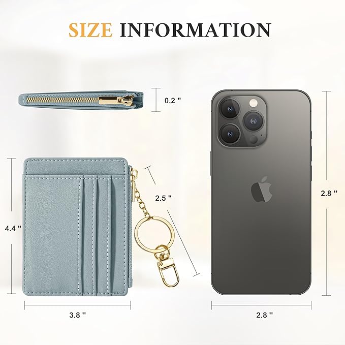 Sodsay Card Case Slim Front Pocket Wallet for Women Credit Card Holder with Keychain | Slim, Front Pocket, Credit Card Holder, with Keychain