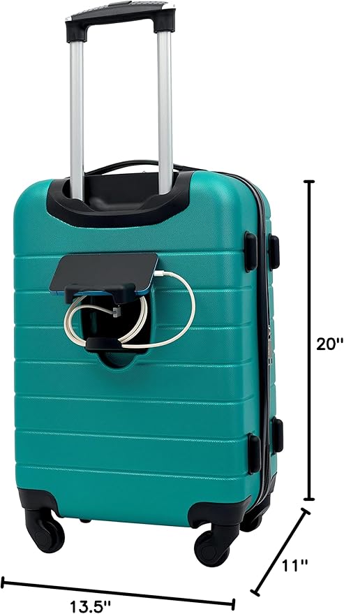 Wrangler Smart Spinner Hardside Luggage, 2 Piece Set, Teal