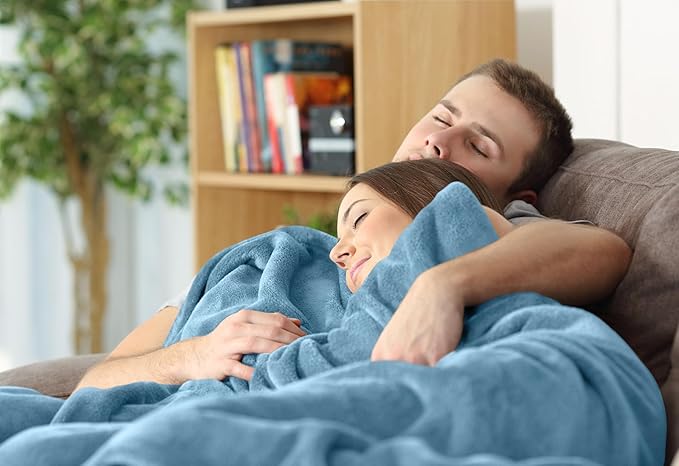 Utopia Bedding Fleece Blanket Queen Size Washed Blue 300GSM Luxury Fuzzy Soft Anti-Static Microfiber Bed Blanket (90x90 Inch)