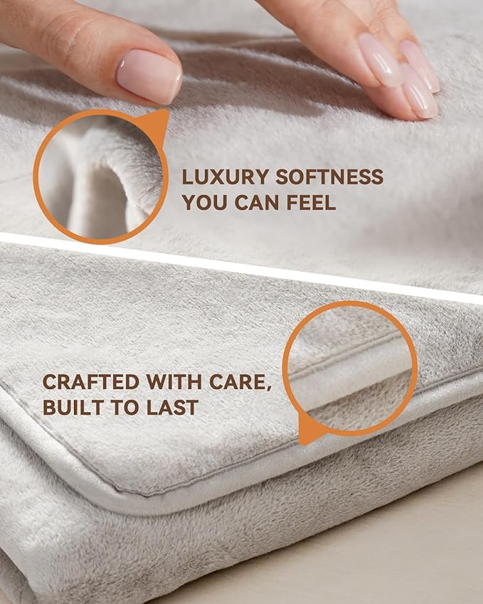 Cordless Heated Blanket, Battery Operated & Rechargeable Throw – Portable Electric Blanket with Far-Infrared Heating, Faux Rabbit Fur, 9000mAh Battery Powered, Travel, Office & Outdoor Use