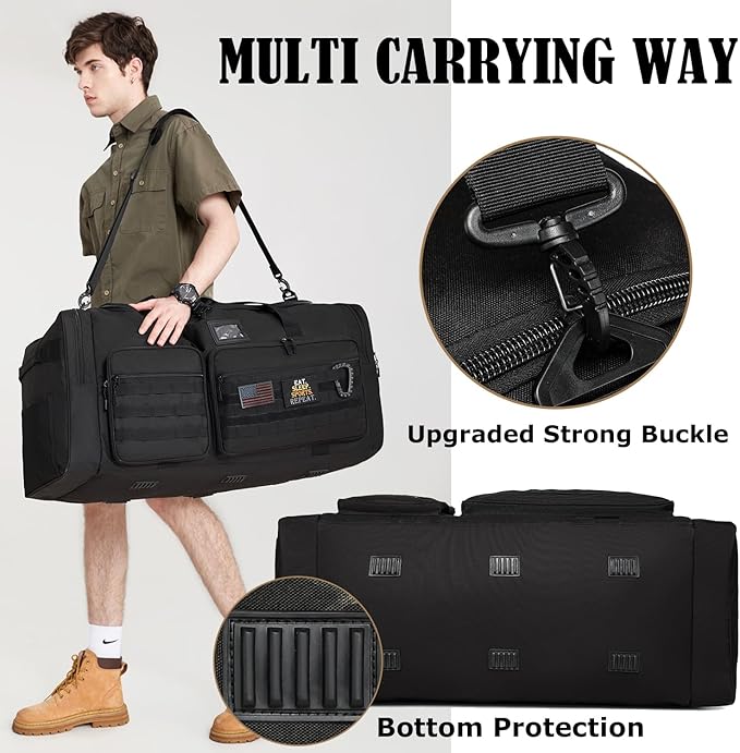 130L Extra Large Duffle Bag for Men, Heavy Duty Duffle Bag for Travel, Large Sports Gym Equipment Bag for Hockey Football Baseball Soccer Basketball & Drum Hardware
