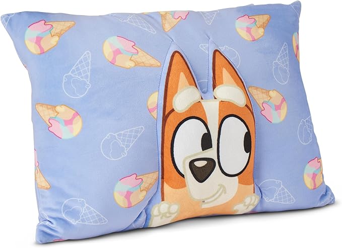 Northwest Bluey Bingo Joy Silk Touch Throw Blanket 50 x 60 Inches with Plush Pocket Pillow 14 x 20 Inches - Comfy & Cozy Blanket & Pillow Set for Boys and Girls