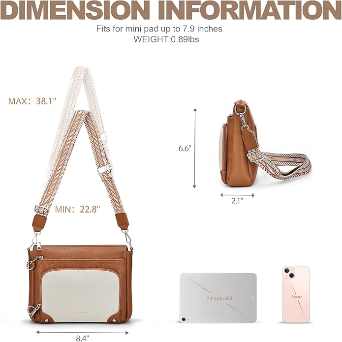 SYTRAH Anti-Theft Crossbody Purse for Women, Crossbody Shoulder Bag with Built-in Wallet & RFID Blocking for Travel Workout