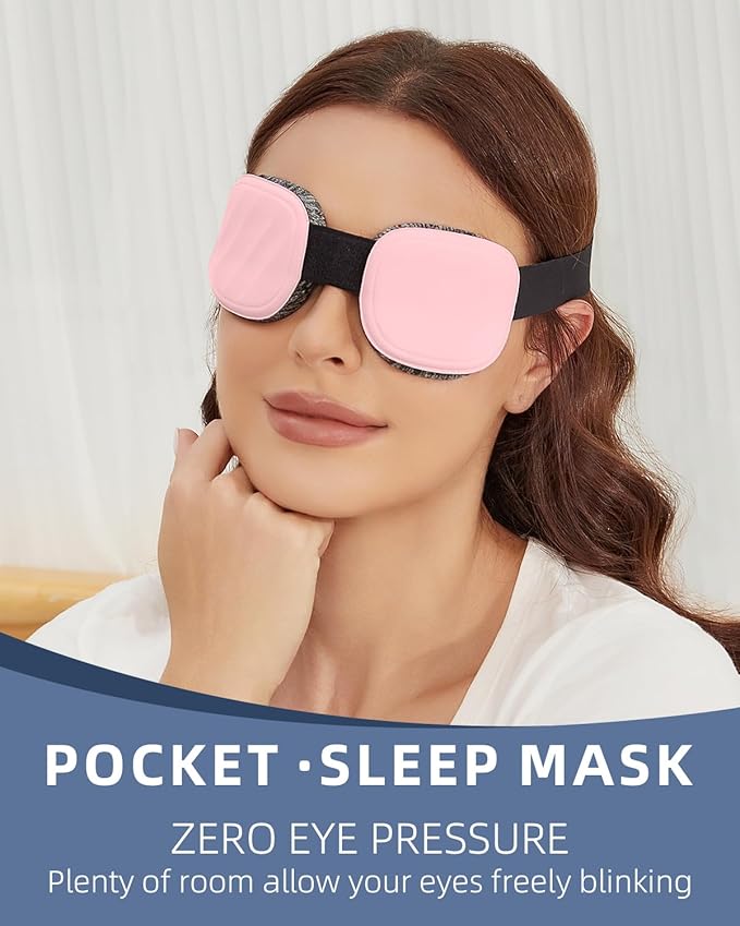 Sleep Eye Mask for Men Women, 3D Zero Intraocular Pressure Design,100% Light Blocking Sleeping,Suitable for Sleeping Mask, Exquisite Travel Storage Box（Pink）