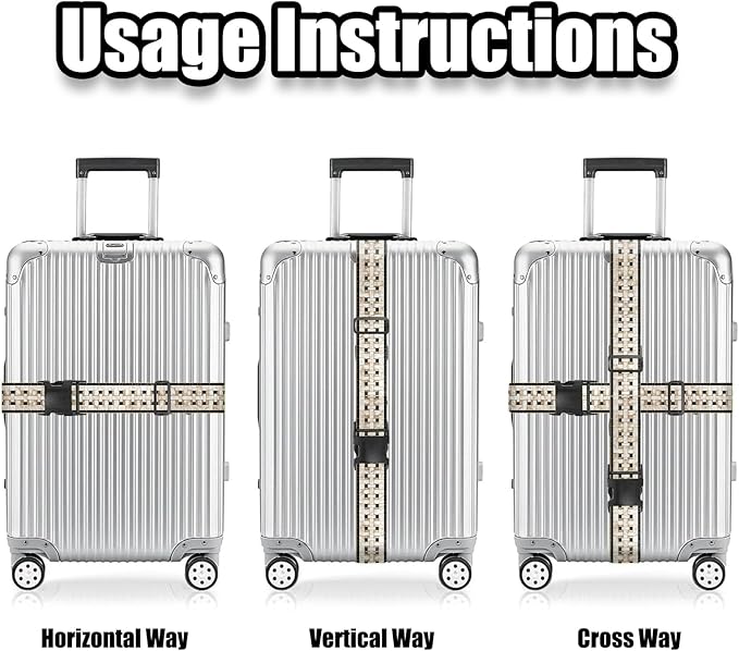 Nuxovilar Luggage Straps of 2 Set Marble Mosaic Pattern, 1.96x90.5 inches - Luggage Straps for Suitcases, Fit for Business Travel, Formal Trips, Daily Use