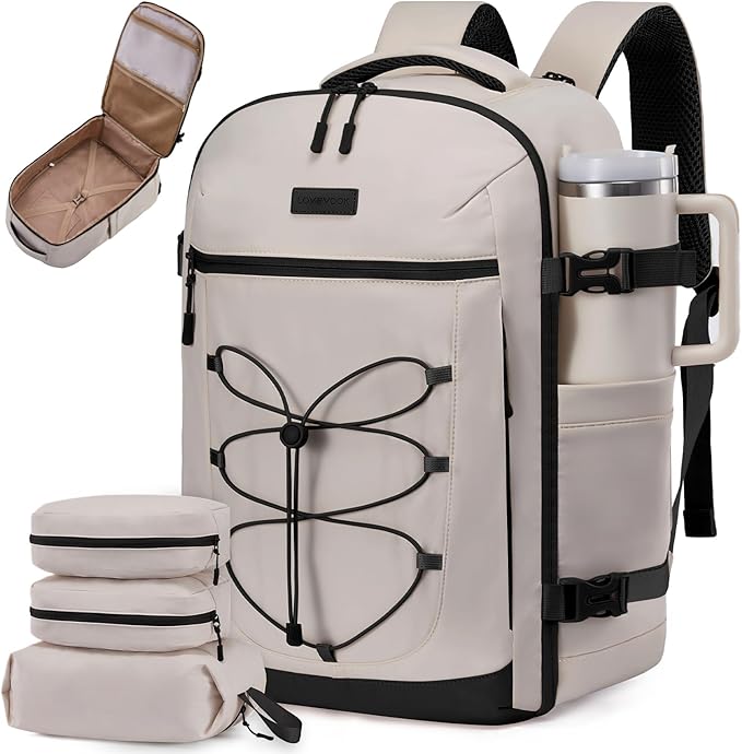 LOVEVOOK Travel Backpack,40L Carry On Backpack Large Fits 17.3" Laptop,TSA Personal Item Travel Bag with 3 Packing Cubes,Water Resistant Laptop Bag Travel Essentials for Weekender Business Hiking