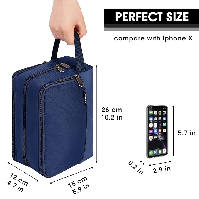 Toiletry Bag for Men Hanging Dopp Kit Water Resistant Shaving Bag Small Toiletry Bag for Traveling (Pure Royal Blue)