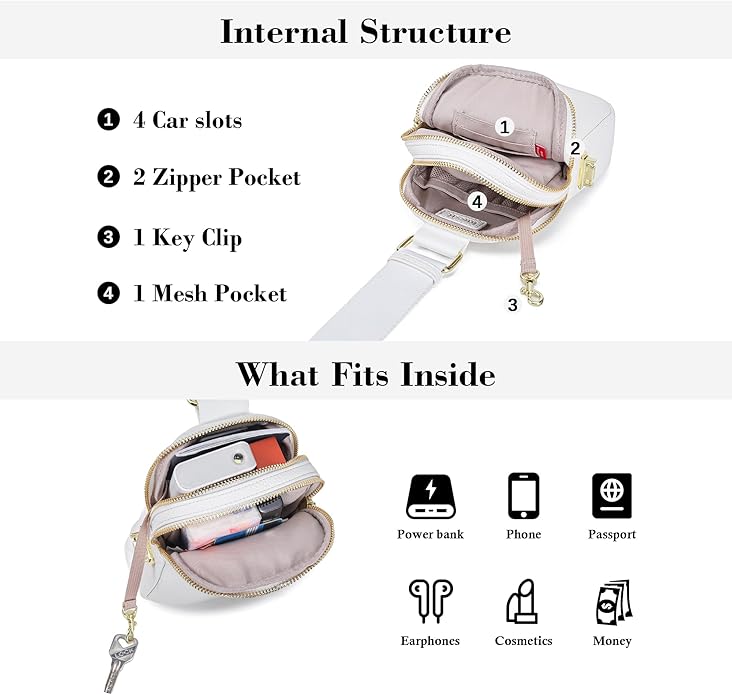INICAT Anti Theft Crossbody Bag for Women, Small RFID Blocking Sling Purse with Zipper Lock for Travel, Vegan Leather