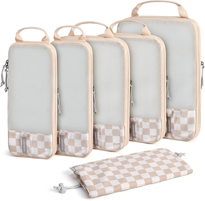BAGSMART 6 Set /4 Set/2 Set Compression Packing Cubes for Travel, Lightweight Luggage Organizer Bags, Durable Space Saver Bags Travel Essentials