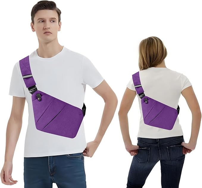 Sling Bag Shoulder Bag Anti-Theft Crossbody Bag for Women Men Sling Backpack Travel Essentials for Travel Casual(Purple)