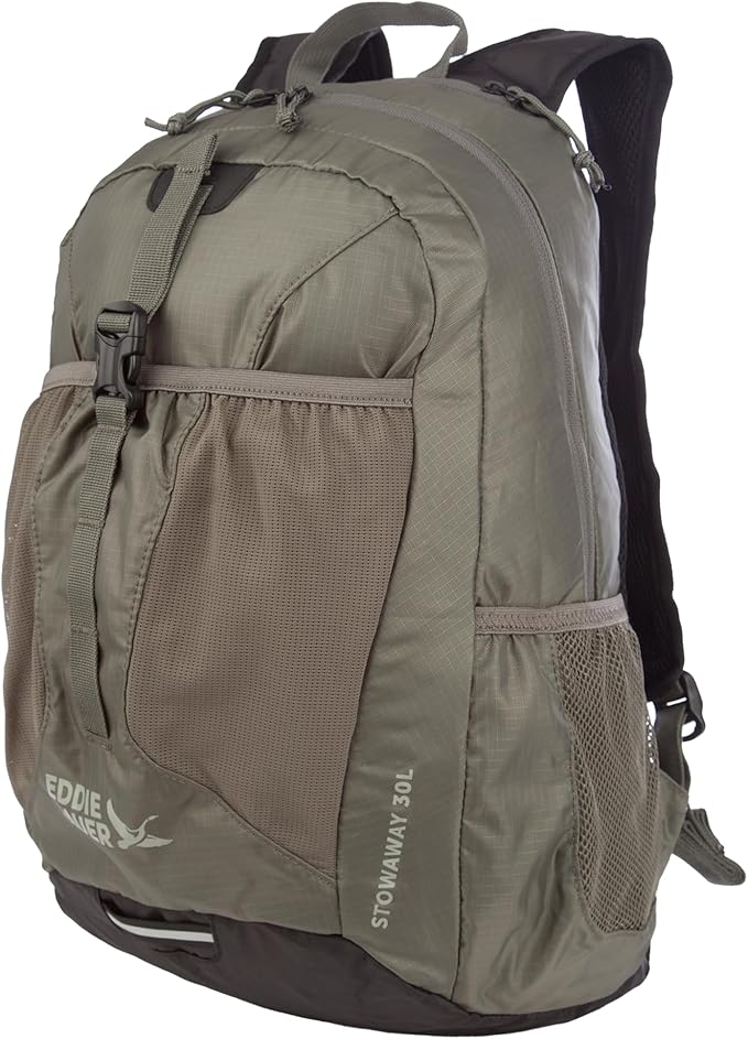 Eddie Bauer Stowaway Packable Backpack | Travel | Outdoor | Lightweight | Foldable | Durable | Ripstop Polyester | 30L - Spruce Green