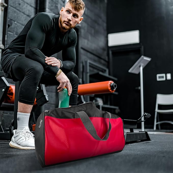 C&F BOGMOST Travel Duffel Bag Large Foldable Waterproof Gym Bag for Gym Beach Swim Bag Men Women Duffle Bag Lightweight Oxford Cloth Sports Bag -Red