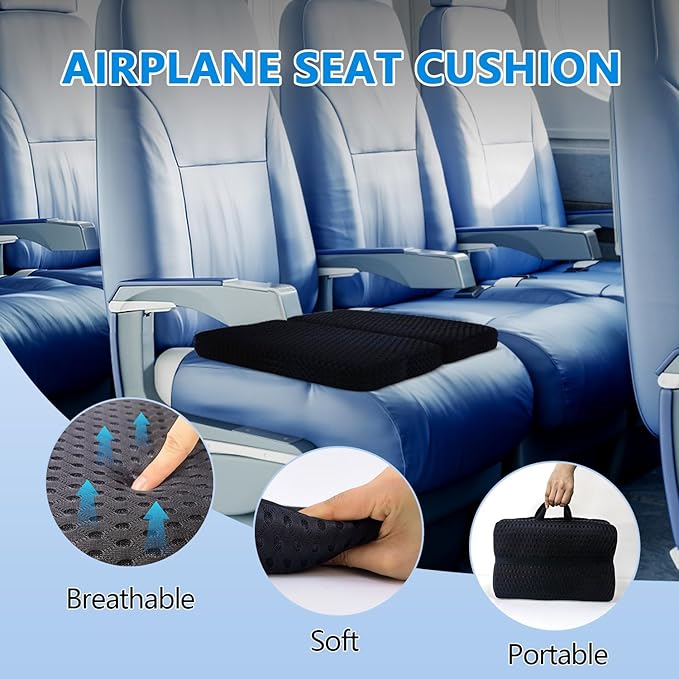 Esme L&H Portable Seat Cushion, Breathable 3D Fabric Foldable Seat Cushion for Stadium Bleachers/Airplane Travel; Soft, Thick & Ligheweight; Versatile Cushions for Bleachers, Flights, Camping, Office