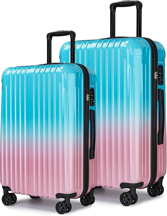 Carry on Luggage 2 Piece（20in/24inch - Airline Approved Suitcases with Spinner Wheels, Built-In TSA Lock，Hard Shell Expandable Suitcases