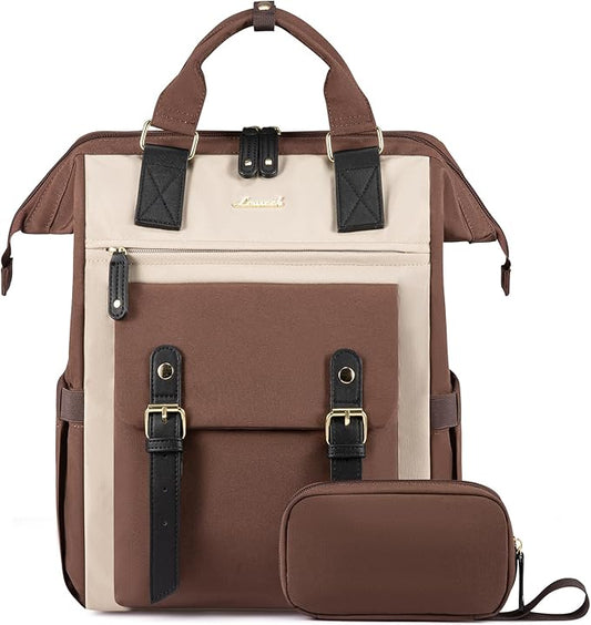 LOVEVOOK Backpack for Women, Teacher Bag Work Travel Backpack, Stylish College Laptop Backpack Purse, Business Computer Laptop Bag Nurse Bags, Casual Daypack, 17 Inch