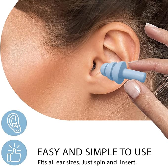 Earplugs for Sleeping,5 Pairs Noise Cancelling Silicone Earplugs for Sleeping Swimming Snoring Concerts
