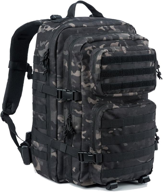 REEBOW GEAR Military Tactical Backpack for Men Large Army 3 Day Assault Pack Molle Bag Backpacks (Camo Black)