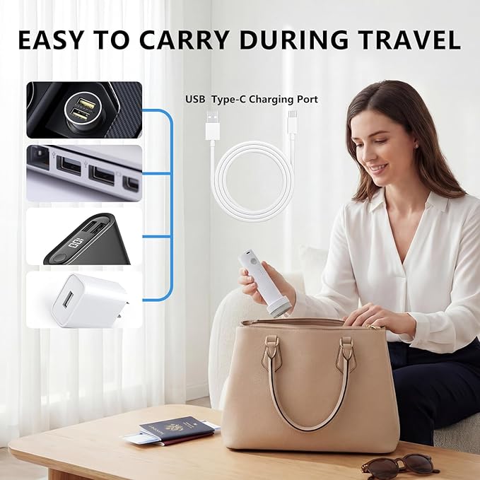 Cordless Electric Vacuum Pump for Vacuum Storage Bags Travel, Travel Air Pump, Portable USB Rechargeable Seal & Compression Bag Pump Space Saver for Clothes, Blankets & Bedding (Without Storage Bags)