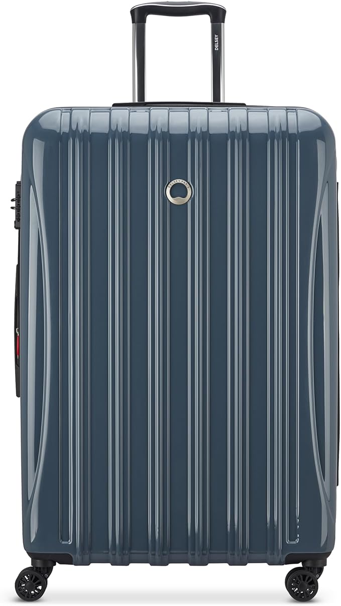 DELSEY PARIS Helium Aero Hardside Expandable Luggage with Spinner Wheels, Orion Blue, Checked-Large 28 Inch