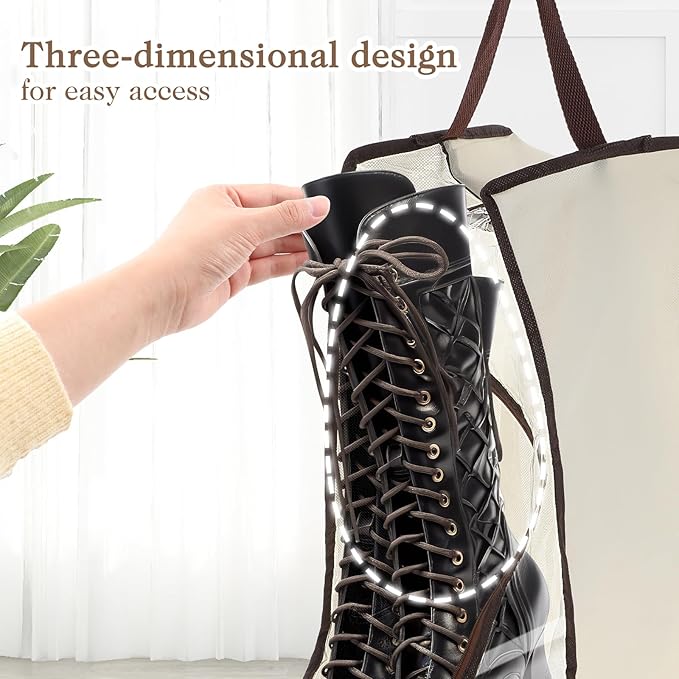 2 Set Boot Storage Bag, Portable Boots Protector Bag Dust Proof Travel Shoe Bags with Handle Boots Organizer for Packing Travel and Daily Use(Tall)