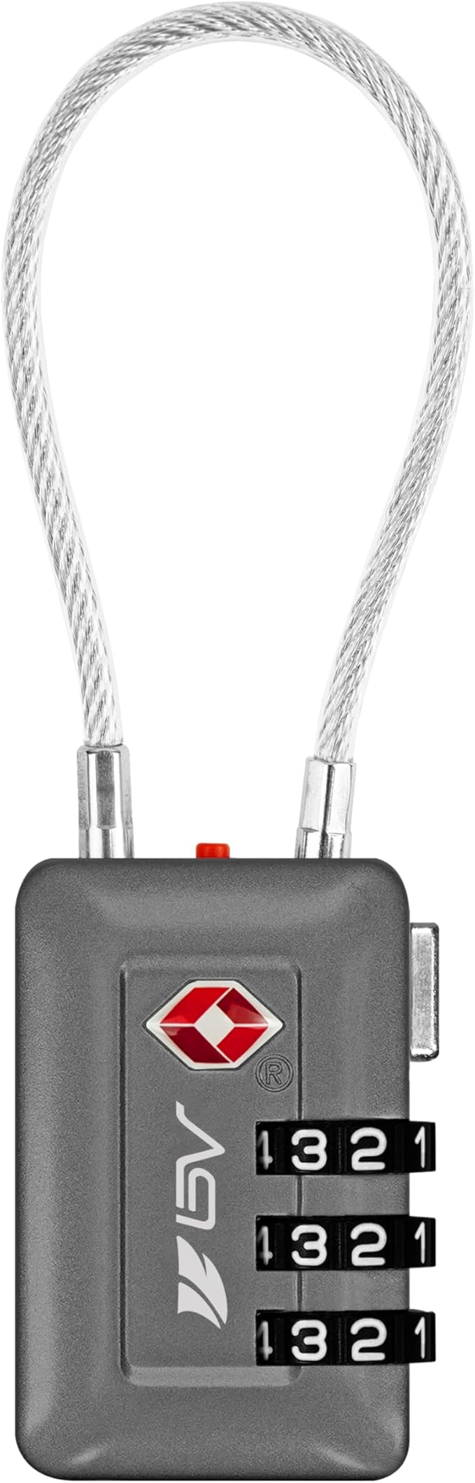 TSA Accepted Luggage Travel Lock, Set-Your-Own Combination Lock for School Gym Locker, Luggage Suitcase Baggage Locks, Filing Cabinets, Toolbox, Case (Slate Gray, 1 Pack)