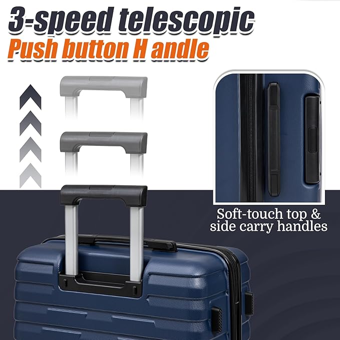 Luggage Sets 5 Piece Suitcases with Wheels, Suitcase Set ABS Hard Case Luggage with Spinner Wheels Durable Travel Luggage