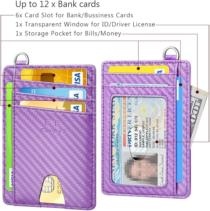 FurArt Slim Minimalist Wallet, Front Pocket Wallets, RFID Blocking, Credit Card Holder for Men