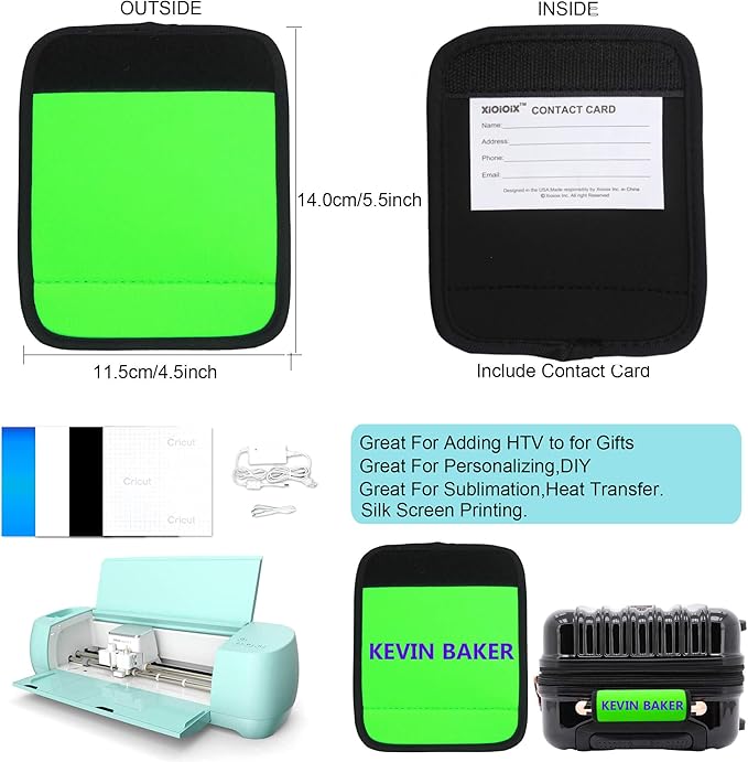 Luggage Handle Wrap-Neoprene Luggage identifiers for Suitcases Unique Bright Luggage Tags/Spotter/Markers/Handle Cover Travel Accessories (Bright Green)
