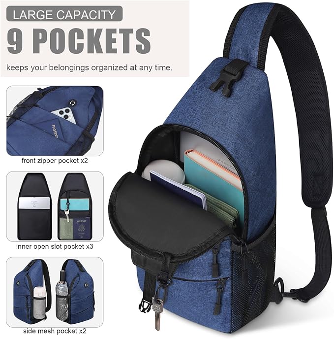 Crossbody Bags for Women Men Trendy Sling Bag Backpack Casual Chest Bag with Convertible Shoulder Strap