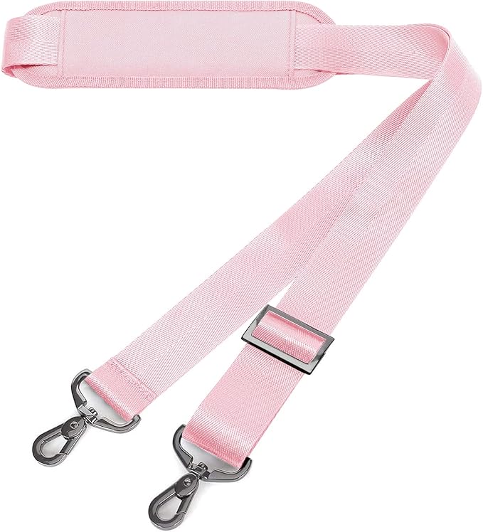 MOSISO 56 inch Shoulder Strap, Adjustable Thick Soft Universal Replacement Non-Slip Fit Padded with Metal Swivel Hooks for Laptop Shoulder Bag/Laptop Messenger Bag/Crossbody Bag, Rose Quartz