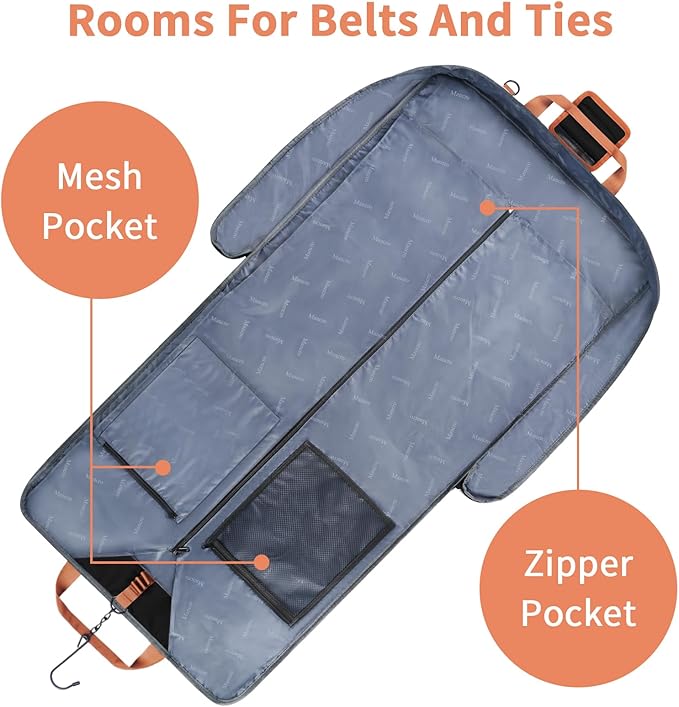 Mancro Carry On Garment Bags for Travel, Garment Convertible Weekender Bag for Wrinkle-Free, Hanging Travel Suit Bags with Shoulder Strap, Waterproof Suitcase Luggage Bag for Men Women, Black