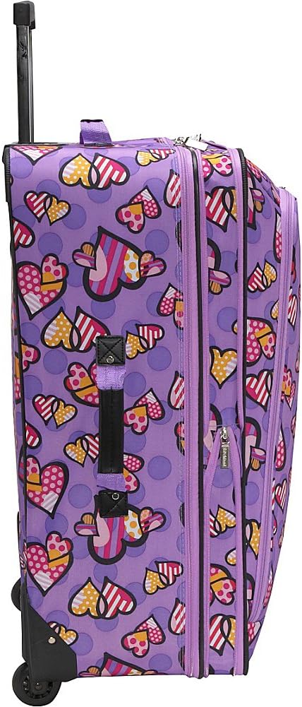 Rockland Reaction 4-Piece Softside Upright Luggage Set, Black Icon, 4-Piece Set (14/19/24/28)